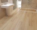 SPC Vinyl Rigid Core 9" Width 60" RL, 8mm Thick, 2mm IXPE Renegade Tan Paragon Floors - Mazzia Collection Product shoot washroom view 2