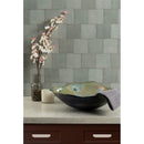 Renzo jade 5x5 glossy ceramic green wall tile NRENJAD5X5 product shot multiple tiles living room wall view 2