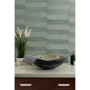 Renzo jade pickett 2.5x13 glossy ceramic green wall tile NRENJADPICK2.5X13 product shot multiple tiles living room wall view 2