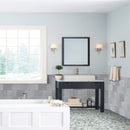 Renzo sterling 5x5 glossy ceramic gray wall tile product shot bathroom wall view