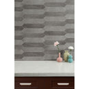 Renzo storm pickett 2.5x13 glossy ceramic gray wall tile NRENSTOPIC2.5X13 product shot multiple tiles living room wall view 1Renzo storm pickett 2.5x13 glossy ceramic gray wall tile NRENSTOPIC2.5X13 product shot multiple tiles living room wall view 4