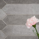 Renzo storm pickett 2.5x13 glossy ceramic gray wall tile NRENSTOPIC2.5X13 product shot multiple tiles living room wall view 1Renzo storm pickett 2.5x13 glossy ceramic gray wall tile NRENSTOPIC2.5X13 product shot multiple tiles living room wall view 5