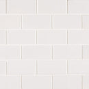 Retro Bianco 11.22"x11.47" Porcelain Mesh-Mounted Mosaic Tile 2"x4" SMOT-PT-RETBIA-2X4G product shot wall view