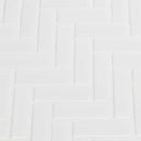 Retro bianco herringbone 12.75X12.88 porcelain mesh mounted mosaic tile SMOT-PT-RETBIA-HB product shot multiple tiles angle view