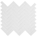 Retro bianco herringbone 12.75X12.88 porcelain mesh mounted mosaic tile SMOT-PT-RETBIA-HB product shot multiple tiles close up view