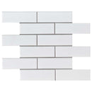 Retro brick bianco 11.13X14.5 porcelain mesh mounted mosaic tile SMOT-PT-RETBIA-2X6 product shot multiple tiles close up view