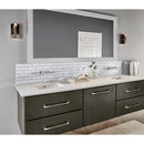Retro brick bianco 11.13X14.5 porcelain mesh mounted mosaic tile SMOT-PT-RETBIA-2X6 wall shot profile view