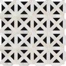 Retro fretwork 12X12 polished marble mesh mounted mosaic tile SMOT-RETFRET-POL10MM product shot multiple tiles top view