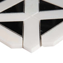 Retro fretwork 12X12 polished marble mesh mounted mosaic tile SMOT-RETFRET-POL10MM product shot profile view
