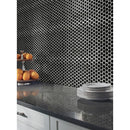 Retro nero hexagon 10.35X11.93 glossy porcelain mesh mounted mosaic tile SMOT-PT-RETNERO-1HEXG product shot wall view