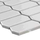 Retro picket bianco 11.5X14.25 porcelain mesh mounted mosaic tile SMOT-PT-RETBIA-PKT product shot profile view