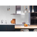 Retro tgray scallop 9.96X13.11 porcelain mesh mounted mosaic Tile SMOT-PT-RETGRA-SCALOP product shot multiple tiles wall view