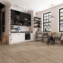 SPC Vinyl Rigid Core 7" Width 60" RL, 6mm Thick, 1.5mm IXPE Revered Ecru, Amare Floors - Mazzia Collection cafe view 2