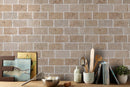 Riverbed Walnut Travertine Tumbled Floor Wall Tile 4x8 installed backsplash