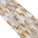 Riverrock Mixed Ledger 3D Panel 6"x24" Natural Marble Wall Tile - Full Truckload angle closeup view 