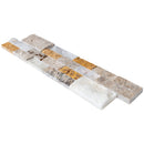 Riverrock Mixed Ledger 3D Panel 6"x24" Natural Marble Wall Tile - Full Truckload one panel profile view 