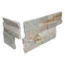 Rockmount golden honey splitface ledger corner 6 in x 18 in natural quartzite wall tile LPNLQGLDHON618COR product shot breakup view