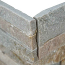 Rockmount golden honey splitface ledger corner 6 in x 18 in natural quartzite wall tile LPNLQGLDHON618COR product shot closeup view