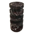 Rosso Levanto Marble Plinth Designer Side Table Polished (D)12" (H)24" angle view