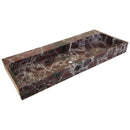 Rosso Levanto Marble Rectangular Wall-mount Sink (W)20" (L)48" (H)5" angle view