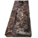 Rosso Levanto Marble Rectangular Wall-mount Sink (W)20" (L)48" (H)5"