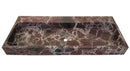 Rosso Levanto Marble Rectangular Wall-mount Sink (W)20" (L)48" (H)5" top angle view