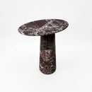 Rosso Levanto Marble Designer Side Table - Polished D12xL17xH20 Inches