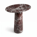 Rosso Levanto Marble Designer Side Table - Polished D12xL17xH20 Inches