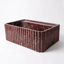 Rosso Levanto Marbled Wall Mount Bathroom Sink Fluted 16x28 Inch