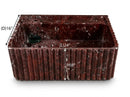 Rosso Levanto Marbled Wall Mount Bathroom Sink Fluted 16x28 Inch