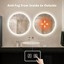 Round LED Bathroom Vanity Mirror With Dimmable Lights