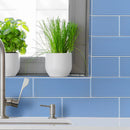 Royal azure 4x12 glossy glass wall tile SMOT-GL-T-ROYAZU412 product shot wash basin closeup view