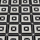 Royal link 11.81X13.4 polished marble mesh mounted mosaic tile SMOT-RHOMBIX-NEROP product shot multiple tiles angle view