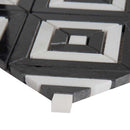 Royal link 11.81X13.4 polished marble mesh mounted mosaic tile SMOT-RHOMBIX-NEROP product shot profile view