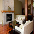 Royal white splitface ledger panel 6X24 natural quartzite wall tile LPNLQROYWHI624 product shot living room view
