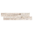 Royal white splitface ledger panel 6X24 natural quartzite wall tile LPNLQROYWHI624 product shot multiple tiles top view