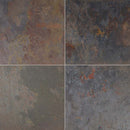 Rustic gold 12 x 12 gauged slate floor and wall tile SRUSGLD1212G-C product shot multiple tiles top view