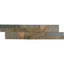 Rustic gold splitface ledger panel 6X24 natural slate wall tile LPNLSRUSGLD624 product shot multiple tiles close up view