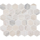 Angora Hexagon 11.75"x12" Polished Mosaic Marble Floor And Wall Tile product shot profile view