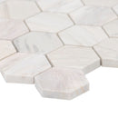 Angora Hexagon 11.75"x12" Polished Mosaic Marble Floor And Wall Tile product shot angle view