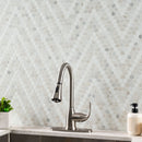 Angora Sazi 10.94"x13.74" Polished Marble Mosaic Floor and Wall Tile - MSI Collection kitchen sink view 2