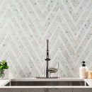 Angora Sazi 10.94"x13.74" Polished Marble Mosaic Floor and Wall Tile - MSI Collection kitchen sink view