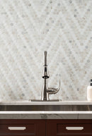 Angora Sazi 10.94"x13.74" Polished Marble Mosaic Floor and Wall Tile - MSI Collection kitchen sink view 3