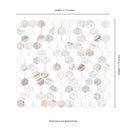Angora Tibi 12"x12" Polished Marble Mosaic Floor And Wall Tile - MSI Collection measurement  view