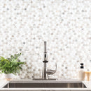 Angora Tibi 12"x12" Polished Marble Mosaic Floor And Wall Tile - MSI Collection sink view