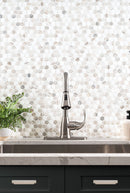 Angora Tibi 12"x12" Polished Marble Mosaic Floor And Wall Tile - MSI Collection sink view 3