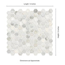Arabescato Carrara Hexagon 11.1" x 11.5" Honed Marble Mesh-Mounted Mosaic Tile Hexagon- MSI Collection