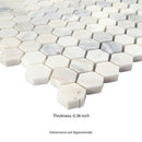 Arabescato Carrara Hexagon 11.1" x 11.5" Honed Marble Mesh-Mounted Mosaic Tile Hexagon- MSI Collection