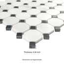 Arabescato Carrara Octagon 12" x 12" Honed Marble Mesh-Mounted Mosaic Tile 2" Octagon- MSI Collection