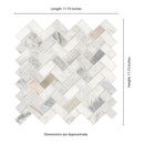 Arabescato Venato White 1"x2" Herringbone Honed Marble Mesh Mounted Mosaic Tile - MSI Collection